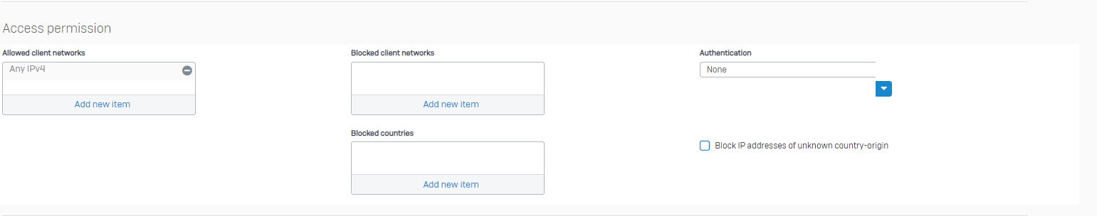 Firewall Regel Zugangsberechtigung