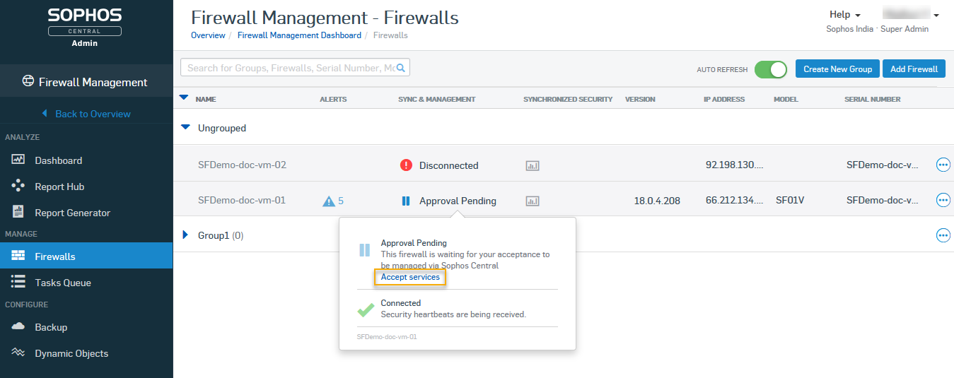 Central Firewall Management