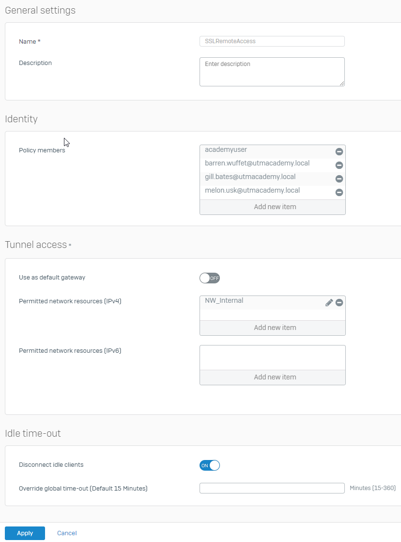 SSL Vpn Richtlinie