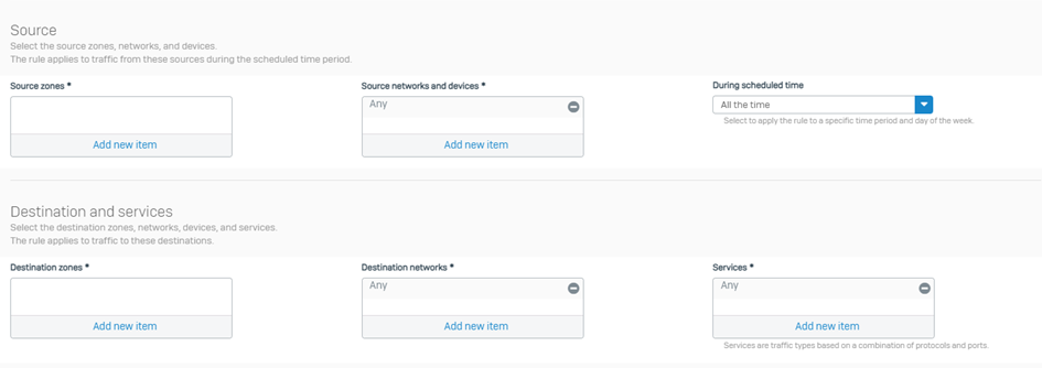 Selektoren Firewall Regel
