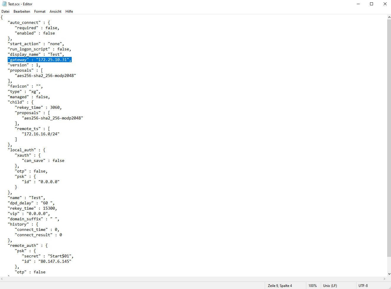 I Psec Verbindungseinstellungen