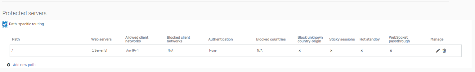 Firewall Rule Path Specific Routing